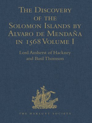 cover image of The Discovery of the Solomon Islands by Alvaro de Mendaña in 1568